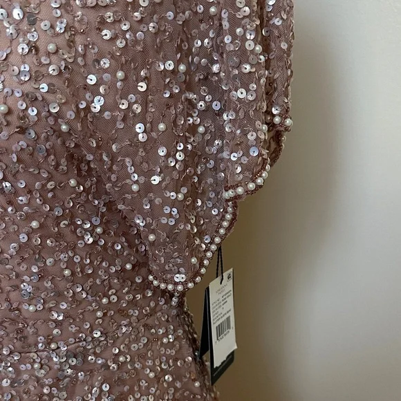 New Adrianna Papell Sequin Mini Formal Dress in Rose Gold - Picture 4 of 6